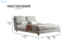 Picture of ROMEO Genuine Leather Bed Frame (Light Grey) - Queen