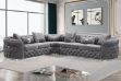 Picture of [FLOOR MODEL CLEARANCE] PIEDMONT Chesterfield Velvet Sectional Sofa (Grey)
