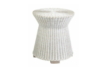 Picture of PARAGON Solid Gamelina Wood Drum Side Table with Original Wicker Weave