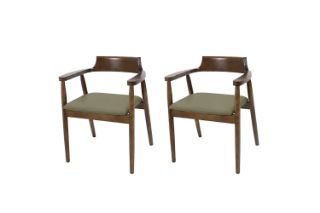 Picture of HIROSHIMA Solid Wood Replica Dining Armchair - 2 Chairs in 1 Carton