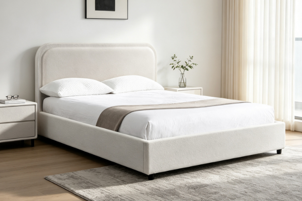 Picture of DOROTHY Fabric Double/Queen/Super King Size Bed Frame (Beige)