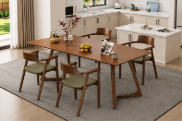 Picture of RIKA 5PC 160 Solid Wood Dining Set