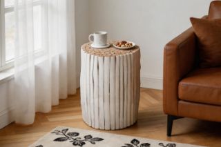 Picture of PRELUDE Teak Log Round Side Table/Stool - Big Size (45x45x60)