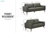 Picture of RHETT 3/2 Seater 100% Genuine Leather Sofa Range with Solid Wood Platform Base (Muted Green) - 2 Seater