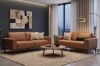 Picture of RHETT 3/2 Seater 100% Genuine Leather Sofa Range with Solid Wood Platform Base (Brown) - 3+2 Sofa Set