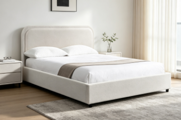 Picture of DOROTHY Fabric Bed Frame in Super King Size (Beige) 