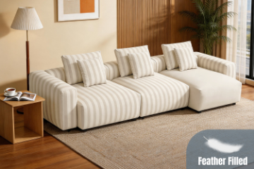 Picture of ROMINA Feather-Filled Modular Sectional Sofa Range | Water, Oil & Dust Resistant Fabric