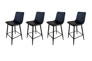 Picture of NOIR Bar Stool with Footrest - 4 Chairs in 1 Carton