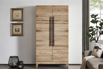 Picture of  [FLOOR MODEL CLEARANCE] WALLACE Large Oak Wood Multifunctional Storage Bar Cabinet