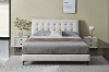 Picture of AUGUSTA Genuine Leather Queen Size Bed Frame (Light Grey)