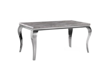 Picture of  [FLOOR MODEL CLEARANCE] AITKEN 160 Marble Top Stainless Steel Dining Table (Grey)