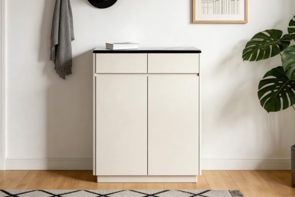 Picture of  [FLOOR MODEL CLEARANCE] VALOR 80 2-Door 2-Drawer Engineered Stone Top Shoe Cabinet