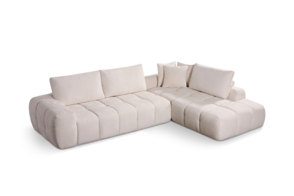 Picture of  [FLOOR MODEL CLEARANCE] FABIEN Fabric Sectional Compressed Sofa (Beige) - Chaise Facing Right