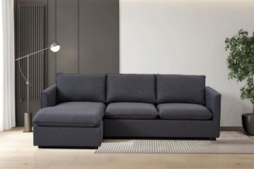 Picture of  [FLOOR MODEL CLEARANCE] BENDON Fabric Sectional Sofa (Dark Grey) - Chaise Facing Left