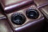 Picture of  [FLOOR MODEL CLEARANCE]  ORREN Air Leather Power Reclining Sectional Sofa with LED Lights & Cooling Cup Holders - Chaise Facing Right (Dark Brown)
