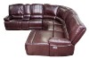 Picture of  [FLOOR MODEL CLEARANCE]  ORREN Air Leather Power Reclining Sectional Sofa with LED Lights & Cooling Cup Holders - Chaise Facing Right (Dark Brown)