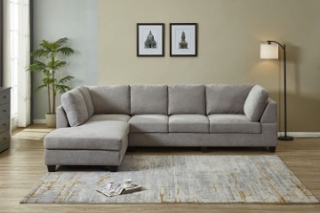 Picture of  [FLOOR MODEL CLEARANCE] LIBERTY Chaise Facing Left Sectional Fabric Sofa  (Light Grey)