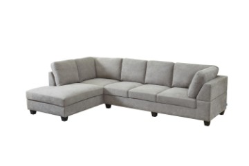 Picture of  [FLOOR MODEL CLEARANCE] LIBERTY Chaise Facing Left Sectional Fabric Sofa  (Light Grey)
