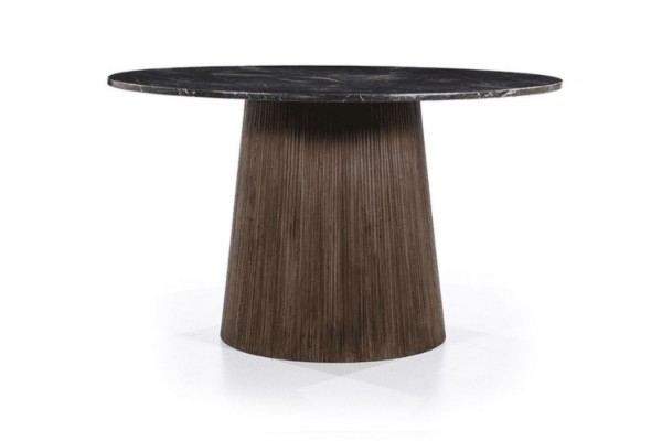 Picture of [FLOOR MODEL CLEARANCE] HUBIE D120 Mango Wood Round Dining Table With Marble Top