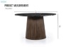 Picture of [FLOOR MODEL CLEARANCE] HUBIE D120 Mango Wood Round Dining Table With Marble Top