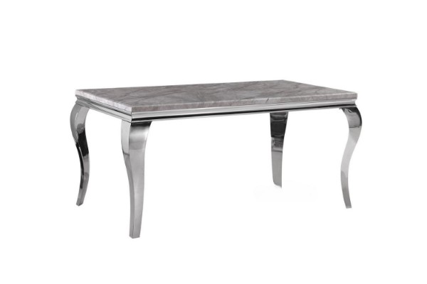 Picture of [FLOOR MODEL CLEARANCE] AITKEN 160 Marble Top Stainless Steel Dining Table (Grey)