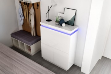 Picture of [FLOOR MODEL CLEARANCE]  BLANC Buffet with LED Lights (High Gloss White)