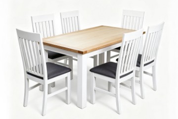 Picture of BRAMPTON 180/210 7PC/9PC Solid Wood Dining Set with Fabric Seat Chairs