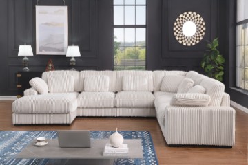 Picture of   [FLOOR MODEL CLEARANCE]PAULINA Corduroy Fabric Modular Sofa Set - Chaise Facing Left