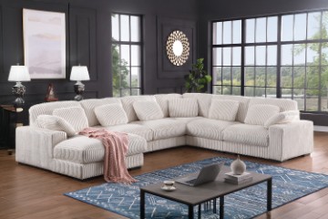 Picture of   [FLOOR MODEL CLEARANCE]PAULINA Corduroy Fabric Modular Sofa Set - Chaise Facing Left
