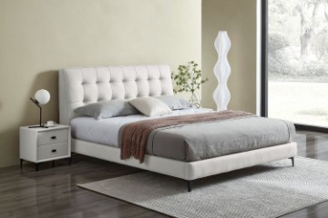 Picture of AUGUSTA Genuine Leather Queen Size Bed Frame (Light Grey)