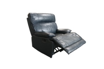 Picture of [FLOOR MODEL CLEARANCE] SOMIA 1 Seat Recliner Chair (1R) Top-Grain Leather Manual Reclining Sofa Range (Dark Blue)