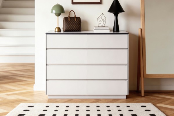 Picture of  [FLOOR MODEL CLEARANCE] LINAS 8-Drawer Engineered Stone Top Tallboy