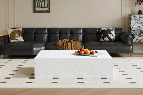 Picture of [FLOOR MODEL CLEARANCE] DELRAY 122cm Sintered Stone Coffee Table (Matte White)
