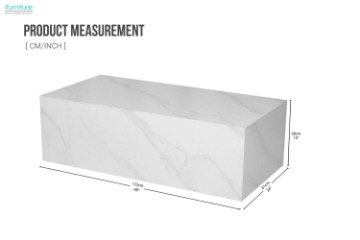 Picture of [FLOOR MODEL CLEARANCE] DELRAY 122cm Sintered Stone Coffee Table (Matte White)