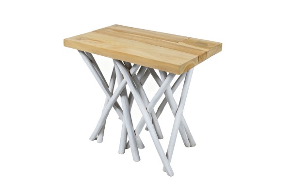 Picture of NATURA Solid Teak Wood Rectangle Side Table