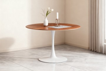 Picture of JACOB D100 Round Dining Table (Walnut Colour) 