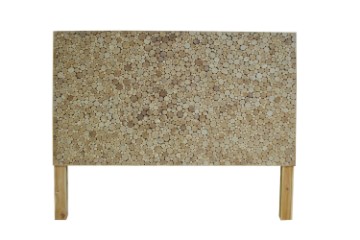 Picture of MICA Solid Acacia Wood Freestanding Headboard with Round Wood Slice Panel in King Size (164×135cm)