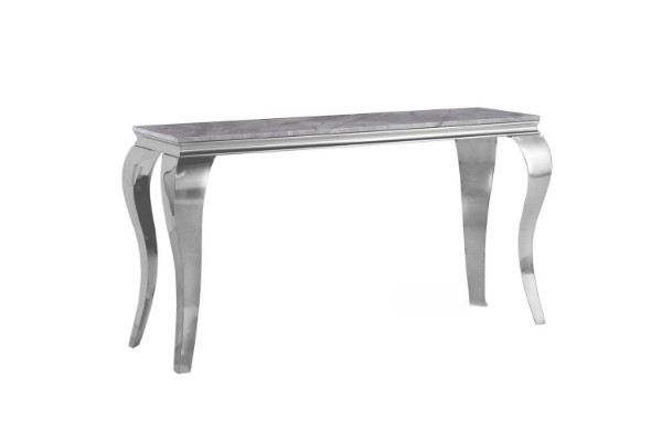 Picture of   [FLOOR MODEL CLEARANCE] AITKEN 130 Marble Top Stainless Steel Console Table (Grey)