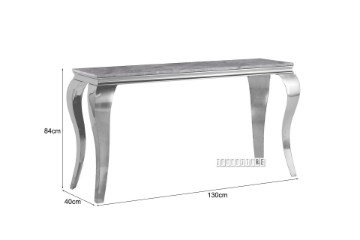 Picture of   [FLOOR MODEL CLEARANCE] AITKEN 130 Marble Top Stainless Steel Console Table (Grey)