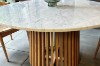 Picture of   [FLOOR MODEL CLEARANCE] ALLEY D129 Solid Acacia Wood Round Dining Table with Marble Top