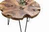 Picture of 659-035 NATURA Solid Teak Wood Freeform Side Table with Icy Glass Inlay