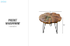 Picture of 659-035 NATURA Solid Teak Wood Freeform Side Table with Icy Glass Inlay