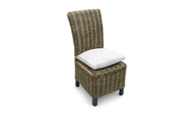 Picture of SAMURAI Acacia Wood Dining Chair with Full Kubu Grey Original Weave