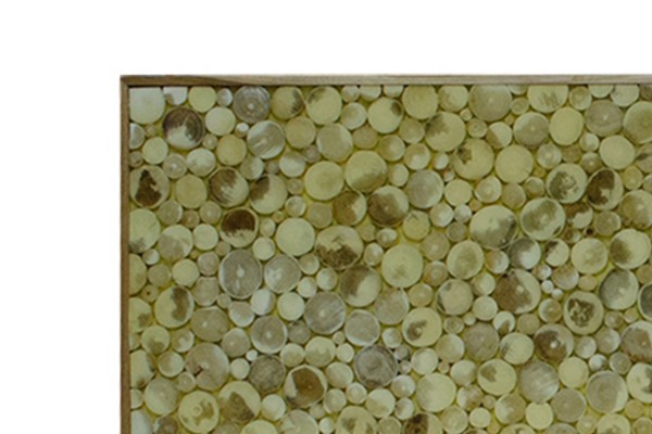 Picture of FAELA 130 Teak Wood Table Top with Round Wood Disc and Resin Surface 