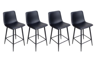 Picture of NOIR Bar Stool with Footrest - 4 Chairs in 1 Carton