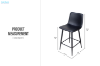 Picture of NOIR Bar Stool with Footrest -Each
