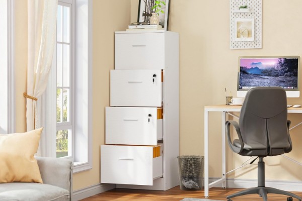 Picture of SILVARA 4-Drawer File Cabinet (White)