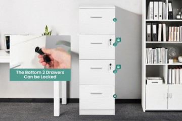 Picture of SILVARA 4-Drawer File Cabinet (White)