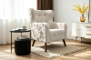 Picture of LUNORA Beige Accent Armchair/Sofa Chair with Floral Outer Back
