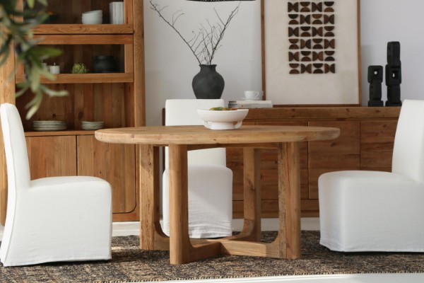 Picture of LUMBER Reclaimed Pine Wood Round Dining Table - D150